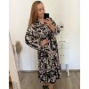 Šaty košilové s páskem dlouhý rukáv dámské nadrozměr (XL/2XL/3XLONE SIZE) ITALSKÁ MÓDA IMWEC23MAJA-3/DU
