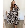 Šaty košilové s páskem dlouhý rukáv dámské nadrozměr (XL/2XL/3XLONE SIZE) ITALSKÁ MÓDA IMWEC23MAJA-3/DU