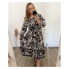Šaty košilové s páskem dlouhý rukáv dámské nadrozměr (XL/2XL/3XLONE SIZE) ITALSKÁ MÓDA IMWEC23MAJA-3/DU