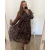 Šaty dlouhé šifonové dlouhý rukáv dámské nadrozměr (3XL/4XL ONE SIZE) ITALSKÁ MÓDA IMWEC23ITALY/DU (Velikost 3XL/4XL, Barva fialová)