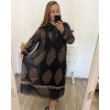 Šaty dlouhé šifonové dlouhý rukáv dámské nadrozměr (3XL/4XL ONE SIZE) ITALSKÁ MÓDA IMWEC23ITALY/DU (Velikost 3XL/4XL, Barva fialová)