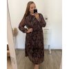 Šaty dlouhé šifonové dlouhý rukáv dámské nadrozměr (3XL/4XL ONE SIZE) ITALSKÁ MÓDA IMWEC23ITALY/DU (Velikost 3XL/4XL, Barva fialová)