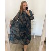 Šaty dlouhé šifonové dlouhý rukáv dámské nadrozměr (3XL/4XL ONE SIZE) ITALSKÁ MÓDA IMWEC23ITALY/DU (Velikost 3XL/4XL, Barva fialová)