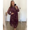 Šaty dlouhé šifonové dlouhý rukáv dámské nadrozměr (3XL/4XL ONE SIZE) ITALSKÁ MÓDA IMWEC23ITALY/DU (Velikost 3XL/4XL, Barva fialová)