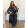 Šaty dlouhé šifonové dlouhý rukáv dámské nadrozměr (3XL/4XL ONE SIZE) ITALSKÁ MÓDA IMWEC23ITALY/DU (Velikost 3XL/4XL, Barva fialová)