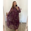 Šaty dlouhé šifonové dlouhý rukáv dámské nadrozměr (3XL/4XL ONE SIZE) ITALSKÁ MÓDA IMWEC23ITALY/DU (Velikost 3XL/4XL, Barva fialová)