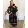 Šaty dlouhé šifonové dlouhý rukáv dámské nadrozměr (3XL/4XL ONE SIZE) ITALSKÁ MÓDA IMWEC23ITALY/DU (Velikost 3XL/4XL, Barva fialová)