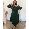 Šaty dlouhé s páskem dlouhý rukáv dámské nadrozměr (2XL3XL ONE SIZE) ITALSKÁ MÓDA IMWEC23MARINA/DU
