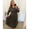 Šaty dlouhé s páskem dlouhý rukáv dámské nadrozměr (2XL3XL ONE SIZE) ITALSKÁ MÓDA IMWEC23MARINA/DU