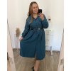 Šaty dlouhé s páskem dlouhý rukáv dámské nadrozměr (2XL/3XLONE SIZE) ITALSKÁ MÓDA IMWEC23KNOB/DU