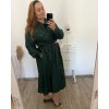 Šaty dlouhé s páskem dlouhý rukáv dámské nadrozměr (2XL/3XLONE SIZE) ITALSKÁ MÓDA IMWEC23KNOB/DU