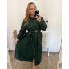 Šaty dlouhé s páskem dlouhý rukáv dámské nadrozměr (2XL/3XLONE SIZE) ITALSKÁ MÓDA IMWEC23KNOB/DU