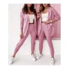 Souprava elegantní sako a kalhoty dámská (S/M ONE SIZE) ITALSKÁ MÓDA IMD23354/DU (Velikost S/M/L, Barva růžová starorůžová)