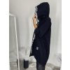 Mikina oversize dlouhý rukáv dámský (S/M ONE SIZE) ITALSKÁ MÓDA IMPLI2330872/DUR (Velikost S/M/L, Barva Černá)
