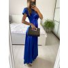 Šaty dlouhé společenské krátký rukáv dámské (S/M ONE SIZE) ITALSKá MODA IM323125/DU