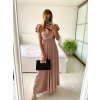 Šaty dlouhé společenské krátký rukáv dámské (S/M ONE SIZE) ITALSKá MODA IM323125/DU