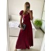 Šaty dlouhé společenské krátký rukáv dámské (S/M ONE SIZE) ITALSKá MODA IM323125/DU