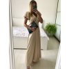Šaty dlouhé společenské krátký rukáv dámské (S/M ONE SIZE) ITALSKá MODA IM323125/DU