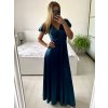 Šaty dlouhé společenské krátký rukáv dámské (S/M ONE SIZE) ITALSKá MODA IM323125/DU