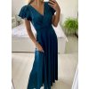 Šaty dlouhé společenské krátký rukáv dámské (S/M ONE SIZE) ITALSKá MODA IM323125/DU
