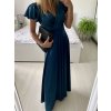 Šaty dlouhé společenské krátký rukáv dámské (S/M ONE SIZE) ITALSKá MODA IM323125/DU