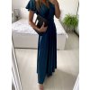 Šaty dlouhé společenské krátký rukáv dámské (S/M ONE SIZE) ITALSKá MODA IM323125/DU