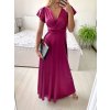 Šaty dlouhé společenské krátký rukáv dámské (S/M ONE SIZE) ITALSKá MODA IM323125/DU