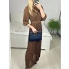 Šaty dlouhé šifonové s páskem dlouhý rukáv dámské (S/M ONE SIZE) ITALSKÁ MÓDA IMM23M9668/DU (Velikost S/M/L, Barva Černá)