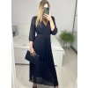 Šaty dlouhé šifonové s páskem dlouhý rukáv dámské (S/M ONE SIZE) ITALSKÁ MÓDA IMM23M9668/DU (Velikost S/M/L, Barva Černá)