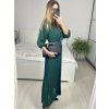 Šaty dlouhé šifonové s páskem dlouhý rukáv dámské (S/M ONE SIZE) ITALSKÁ MÓDA IMM23M9668/DU (Velikost S/M/L, Barva Černá)