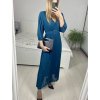 Šaty dlouhé šifonové s páskem dlouhý rukáv dámské (S/M ONE SIZE) ITALSKÁ MÓDA IMM23M9668/DU (Velikost S/M/L, Barva Černá)