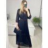 Šaty dlouhé šifonové s páskem dlouhý rukáv dámské (S/M ONE SIZE) ITALSKÁ MÓDA IMM23M9668/DU (Velikost S/M/L, Barva Černá)