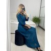 Šaty dlouhé šifonové s páskem dlouhý rukáv dámské (S/M ONE SIZE) ITALSKÁ MÓDA IMM23M9668/DU (Velikost S/M/L, Barva Černá)