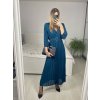 Šaty dlouhé šifonové s páskem dlouhý rukáv dámské (S/M ONE SIZE) ITALSKÁ MÓDA IMM23M9668/DU (Velikost S/M/L, Barva Černá)