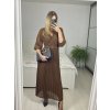 Šaty dlouhé šifonové s páskem dlouhý rukáv dámské (S/M ONE SIZE) ITALSKÁ MÓDA IMM23M9668/DU (Velikost S/M/L, Barva Černá)