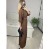 Šaty dlouhé šifonové s páskem dlouhý rukáv dámské (S/M ONE SIZE) ITALSKÁ MÓDA IMM23M9668/DU (Velikost S/M/L, Barva Černá)