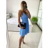 Šaty společenské na ramínka dámské (S/M ONE SIZE) ITALSKÁ MÓDA IMPBB23A10989/DU (Velikost S/M/L, Barva světle modrá)