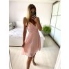 Šaty společenské na ramínka dámské (S/M ONE SIZE) ITALSKÁ MÓDA IMPBB23A10989/DU (Velikost S/M/L, Barva světle modrá)