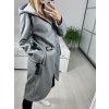 Kabát flaušový na zip dlouhý rukáv dámský (S/M/L/XL ONE SIZE) ITALSKá MÓDA IMC22792/DU (Velikost L/XL, Barva Černá)