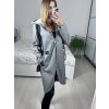 Kabát flaušový na zip dlouhý rukáv dámský (S/M/L/XL ONE SIZE) ITALSKá MÓDA IMC22792/DU (Velikost L/XL, Barva Černá)