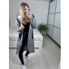 Kabát flaušový na zip dlouhý rukáv dámský (S/M/L/XL ONE SIZE) ITALSKá MÓDA IMC22792/DU (Velikost L/XL, Barva Černá)