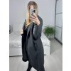 Kabát flaušový na zip dlouhý rukáv dámský (S/M/L/XL ONE SIZE) ITALSKá MÓDA IMC22792/DU (Velikost L/XL, Barva Černá)