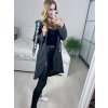 Kabát flaušový na zip dlouhý rukáv dámský (S/M/L/XL ONE SIZE) ITALSKá MÓDA IMC22792/DU (Velikost L/XL, Barva Černá)