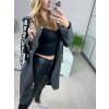 Kabát flaušový na zip dlouhý rukáv dámský (S/M/L/XL ONE SIZE) ITALSKá MÓDA IMC22792/DU (Velikost L/XL, Barva Černá)