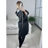 Kabát flaušový na zip dlouhý rukáv dámský (S/M/L/XL ONE SIZE) ITALSKá MÓDA IMC22792/DU (Velikost L/XL, Barva Černá)