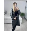 Kabát flaušový na zip dlouhý rukáv dámský (S/M/L/XL ONE SIZE) ITALSKá MÓDA IMC22792/DU (Velikost L/XL, Barva Černá)