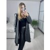 Kabát flaušový na zip dlouhý rukáv dámský (S/M/L/XL ONE SIZE) ITALSKá MÓDA IMC22792/DU (Velikost L/XL, Barva Černá)