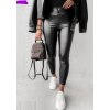 Legíny dlouhé koženkové zateplené dámské (S/M-M/L) ITALSKÁ MÓDA IMWAA233876/DU (Velikost S/M/L, Barva Černá)