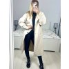 Kabát flaušový dámský (S/M/L ONE SIZE) ITALSKÁ MÓDA IMWAD233316/DU (Velikost M/L, Barva béžová smetanová)