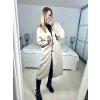 Kabát flaušový dámský (S/M/L ONE SIZE) ITALSKÁ MÓDA IMWAD233316/DU (Velikost M/L, Barva béžová smetanová)